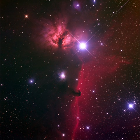 Horse Head and Flame nebulae in Orion